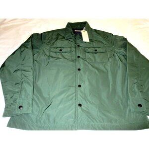OOBE Brand Men's Snap Front Deck Shirt Jacket Forest Green Black NWT